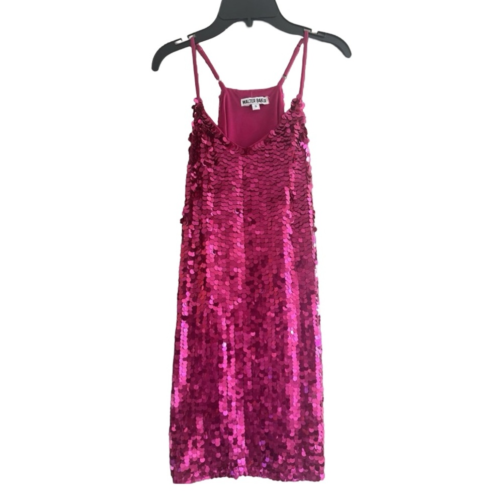 Walter Baker Dolla Sequin Mini Dress NWT Fuchsia Pink Small - Picture 9 of 12